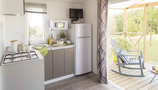  keuken stacaravan Panoramacamping Kost-Ar-Moor