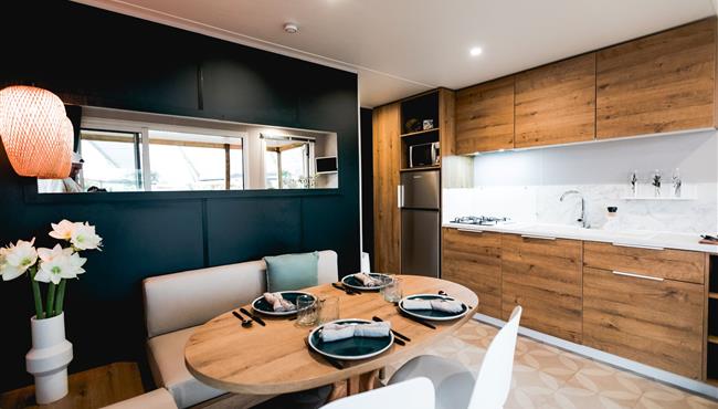 Panorama huisje stacaravan te huur premium camping Kost Ar Moor fouesnant bretagne