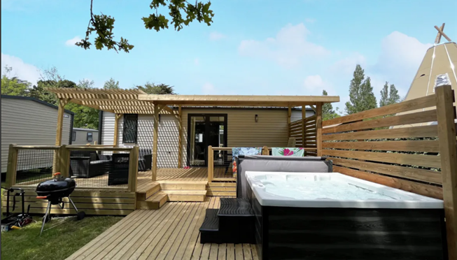 stacaravan Huisje te huur 3 slaapkamers jacuzzi spa camping Kost Ar Moor fouesnant bretagne - Camping Kost Ar Moor - Fouesnant
