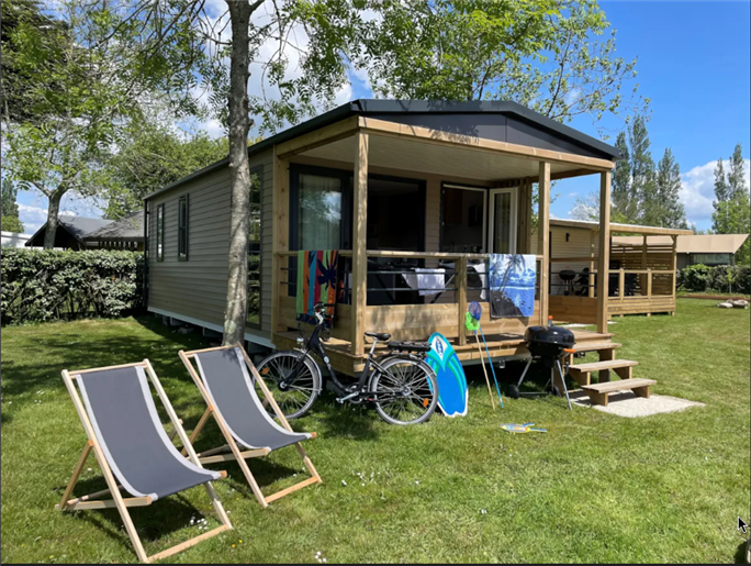 Panorama huisje stacaravan te huur premium camping Kost Ar Moor fouesnant bretagne