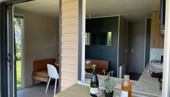 Panorama huisje stacaravan te huur premium camping Kost Ar Moor fouesnant bretagne