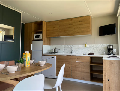 Panorama huisje stacaravan te huur premium camping Kost Ar Moor fouesnant bretagne