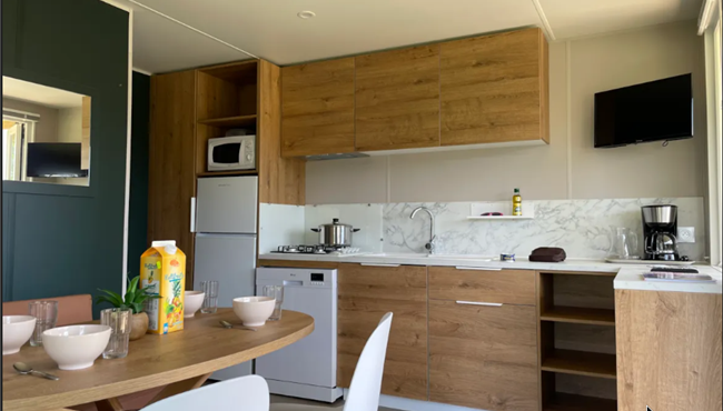 Panorama huisje stacaravan te huur premium camping Kost Ar Moor fouesnant bretagne