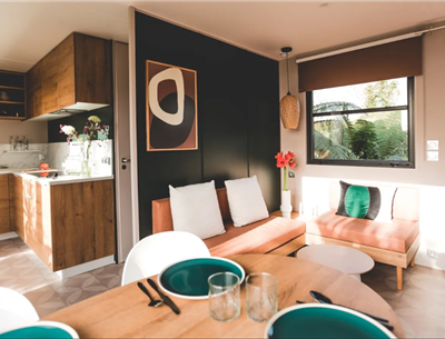 Huisje stacaravan te huur premium tuinzijde camping Kost Ar Moor fouesnant bretagne
