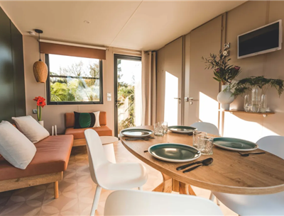 Huisje stacaravan te huur premium tuinzijde camping Kost Ar Moor fouesnant bretagne