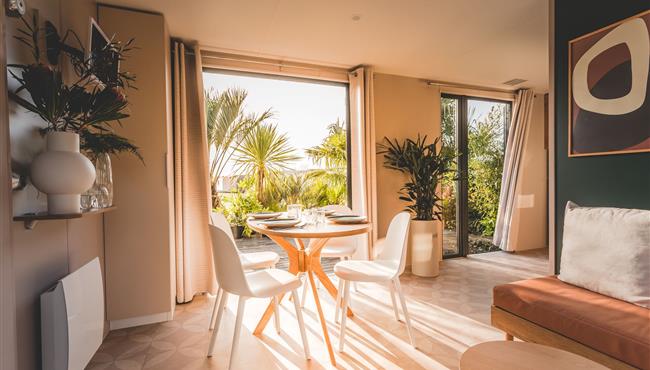 Huisje stacaravan te huur premium tuinzijde camping Kost Ar Moor fouesnant bretagne