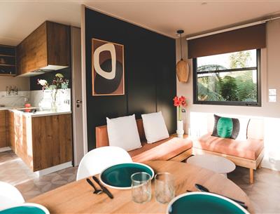 Huisje stacaravan te huur premium tuinzijde camping Kost Ar Moor fouesnant bretagne