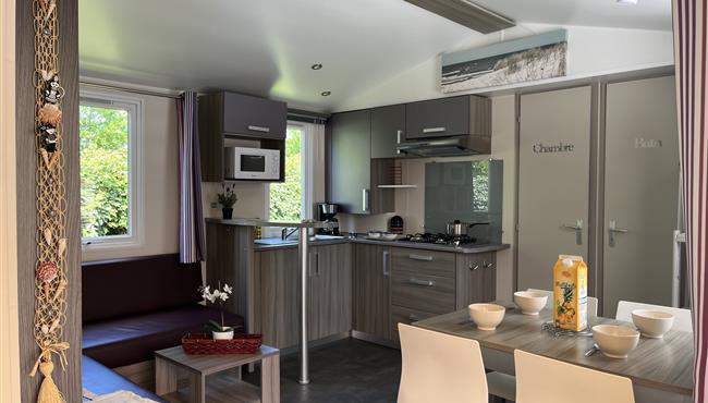 stacaravan Huisje te huur 2 slaapkamers jacuzzi spa camping Kost Ar Moor fouesnant bretagne