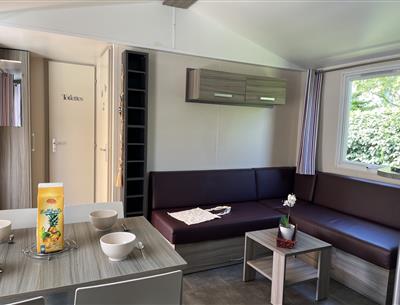 stacaravan Huisje te huur 2 slaapkamers jacuzzi spa camping Kost Ar Moor fouesnant bretagne