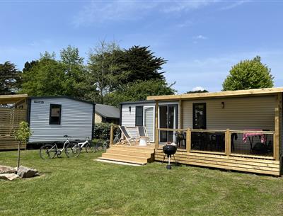 Huisje stacaravan te huur 3 slaapkamers camping Kost Ar Moor fouesnant bretagne