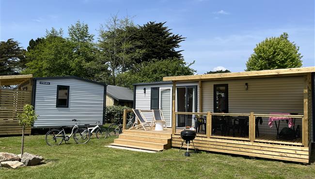 Huisje stacaravan te huur 3 slaapkamers camping Kost Ar Moor fouesnant bretagne