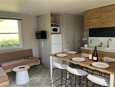 Huisje stacaravan te huur 3 slaapkamers camping Kost Ar Moor fouesnant bretagne