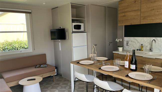 Huisje stacaravan te huur 3 slaapkamers camping Kost Ar Moor fouesnant bretagne