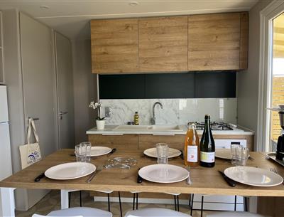 Huisje stacaravan te huur 3 slaapkamers camping Kost Ar Moor fouesnant bretagne