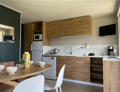 Panorama huisje stacaravan te huur premium camping Kost Ar Moor fouesnant bretagne