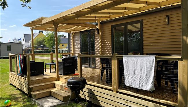 Huisje stacaravan te huur premium tuinzijde camping Kost Ar Moor fouesnant bretagne