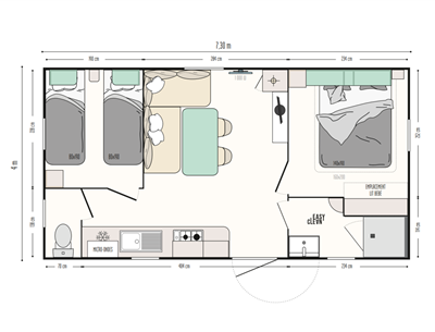 stacaravan Grand confort Supérieur camping Kost Ar Moor Fouesnant