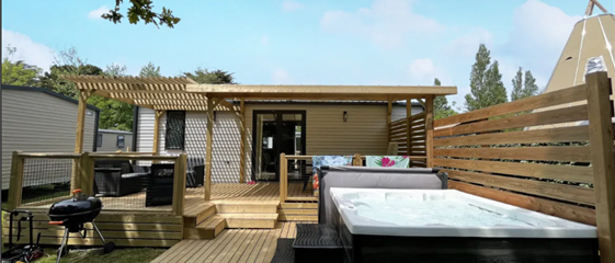 stacaravan Huisje te huur 3 slaapkamers jacuzzi spa camping Kost Ar Moor fouesnant bretagne - Camping Kost Ar Moor - Fouesnant