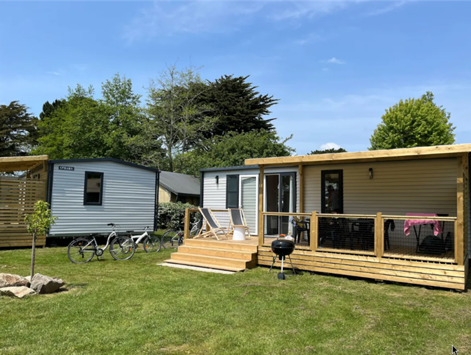 Huisje stacaravan te huur 3 slaapkamers camping Kost Ar Moor fouesnant bretagne