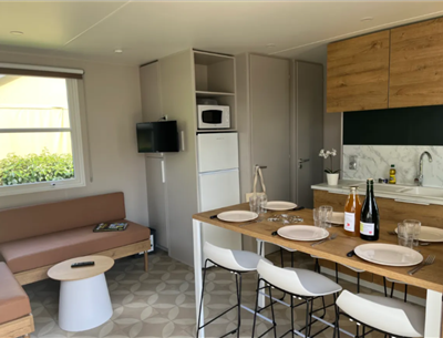 Huisje stacaravan te huur 3 slaapkamers camping Kost Ar Moor fouesnant bretagne